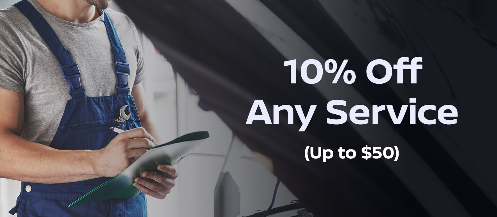 10 percent off any service up to 50 dollars